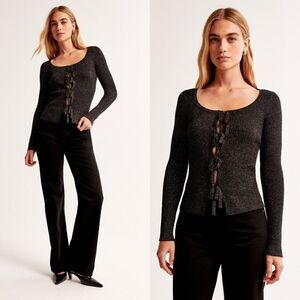 Abercrombie and fitch Bow Tie-Front Slim Cardigan XL NWT